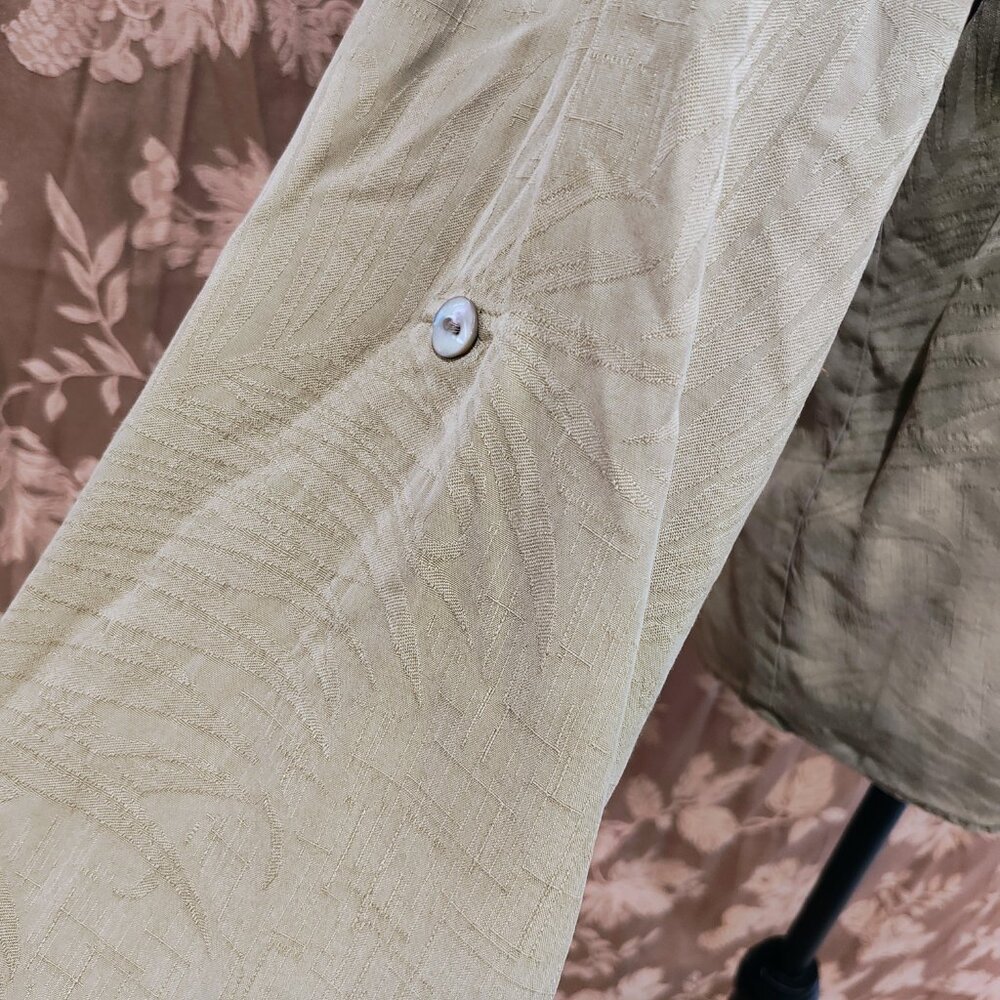 Chico's Design 100% Silk Leaf Pattern Button Down… - image 4